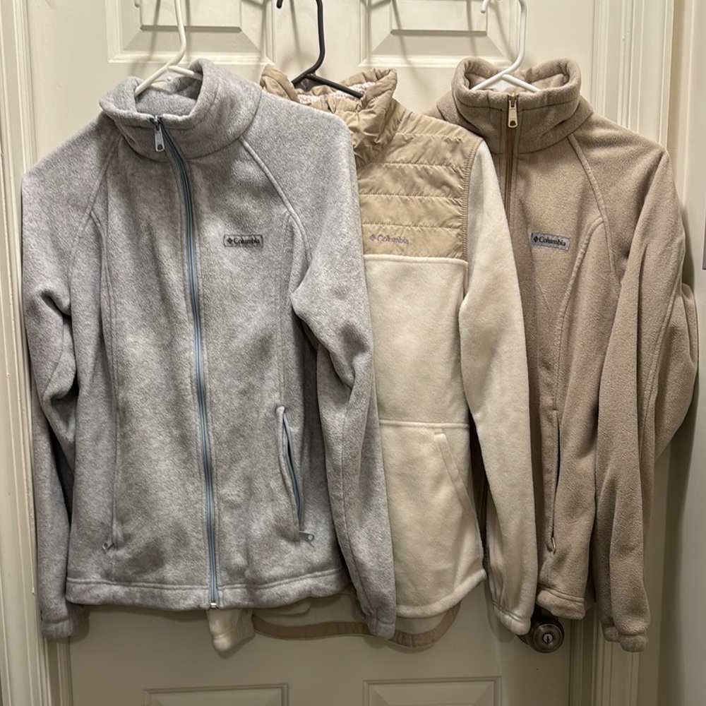 Columbia Women's Fleece Jackets - Gray, White, Beige